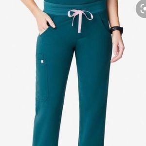Figs Kade Cargo scrub pant in Caribbean blue